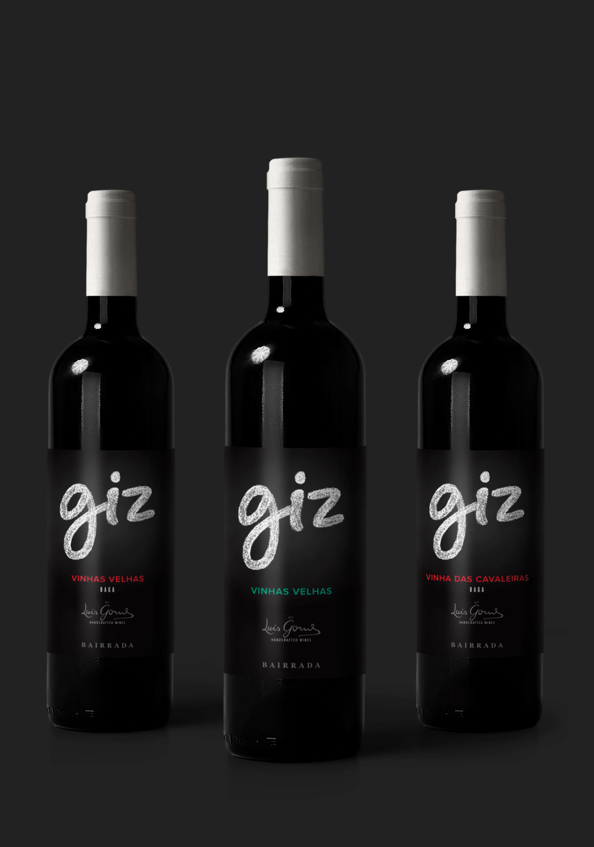 Três Garrafas de vinho Giz